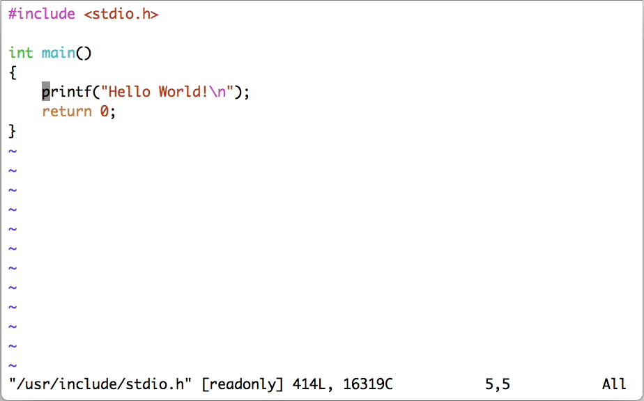 展示在新窗口中选择并打开 printf 的声明 Fig8.3